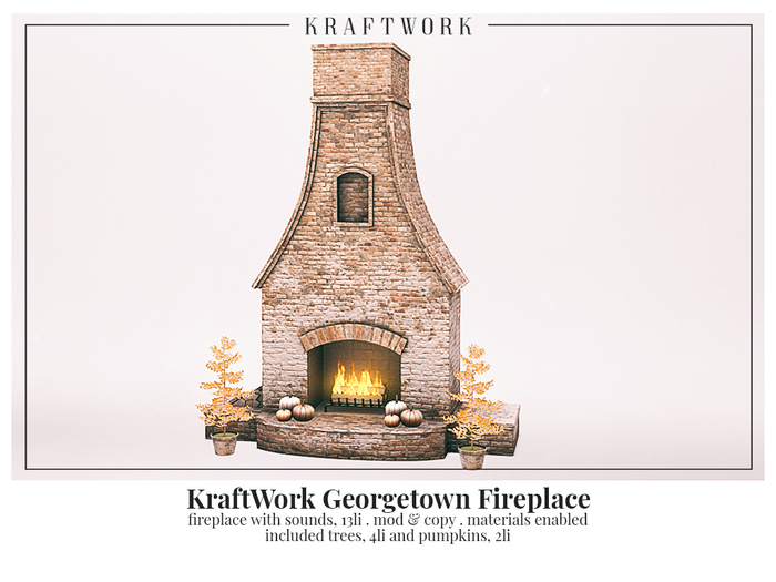 Second Life Marketplace KraftWork The Outdoor Fireplace